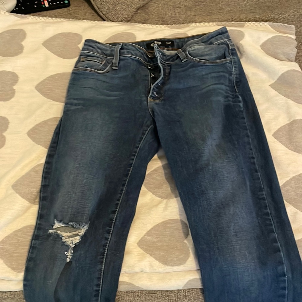 Just black skinny distressed jeans